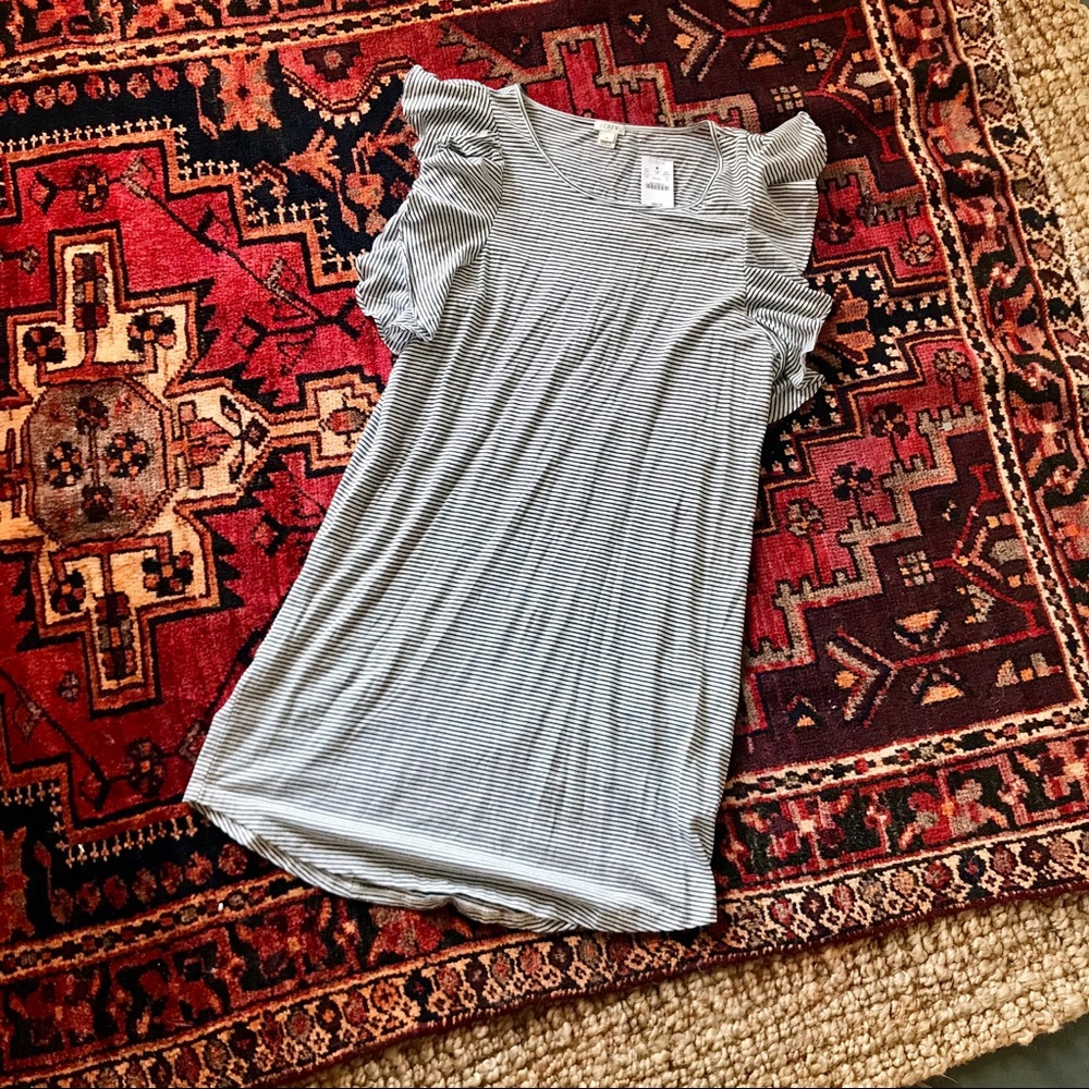 J. Crew Striped Flutter Dress